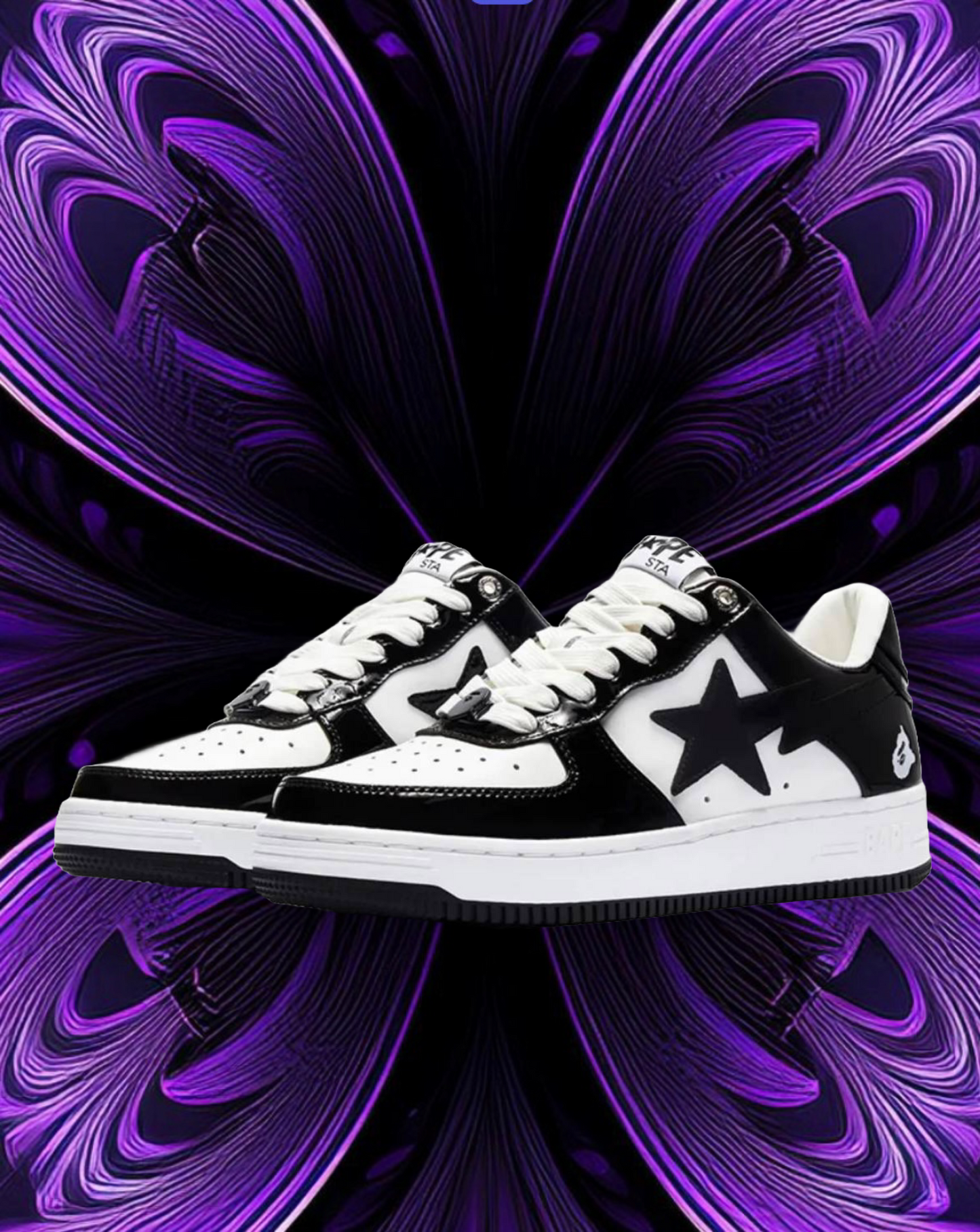Bape sta patent leather (black & white)