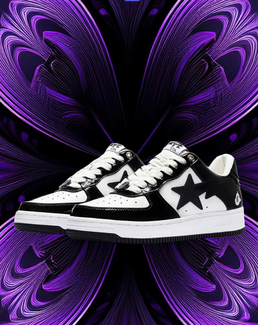 Bape sta patent leather (black & white)