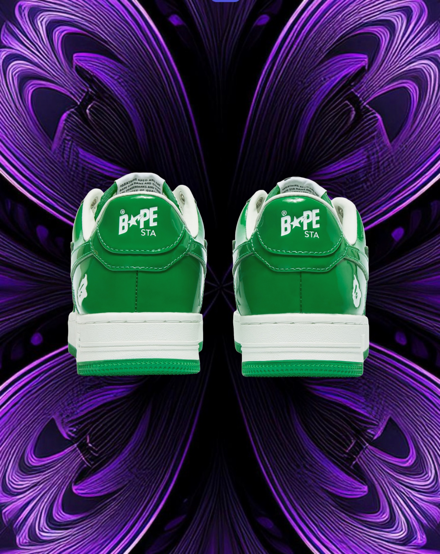Bape sta patent leather (green and white)