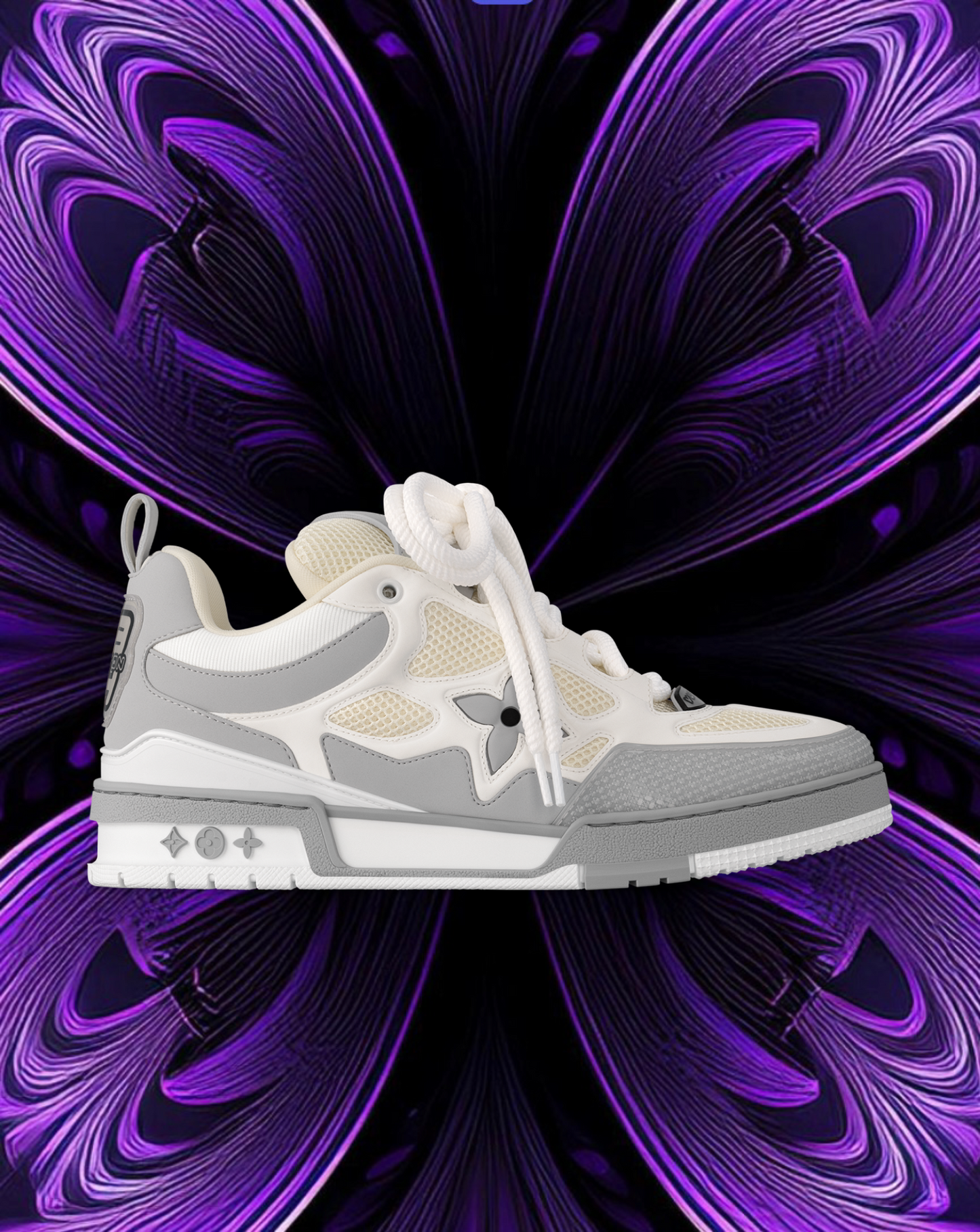 LV skates grey and white