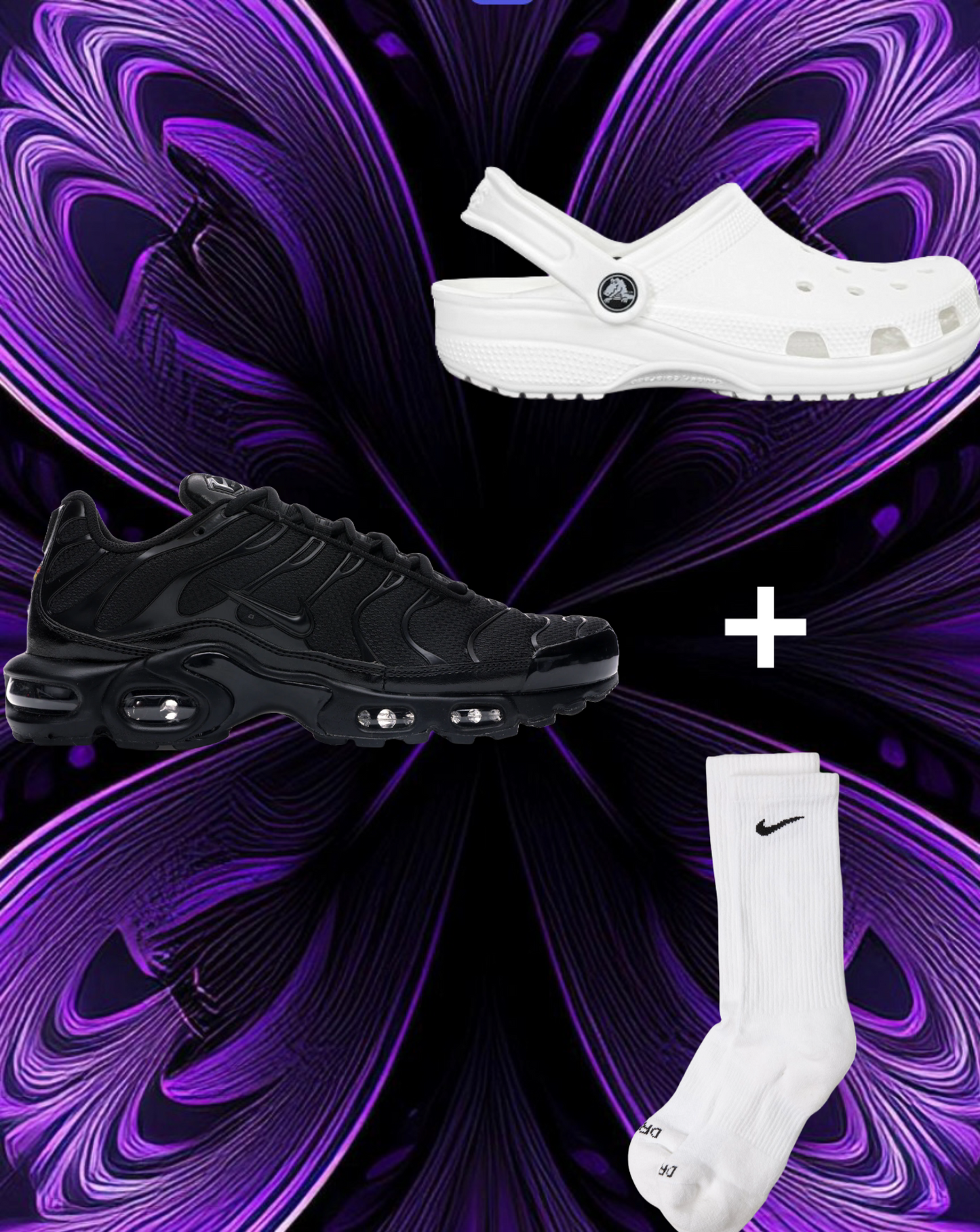 Black & white Nike tn combo