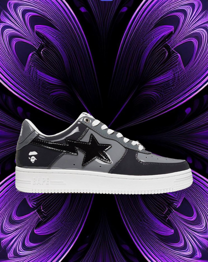 Bape sta patent leather (black & grey)