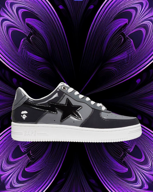 Bape sta patent leather (black & grey)
