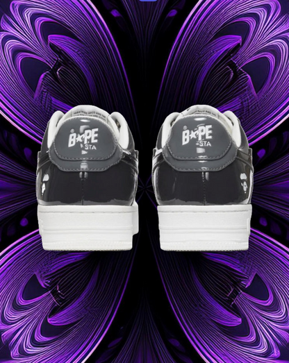 Bape sta patent leather (black & grey)