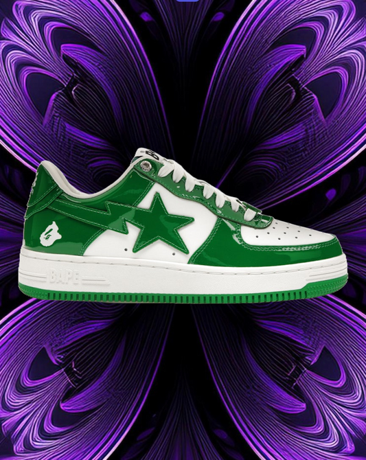 Bape sta patent leather (green and white)