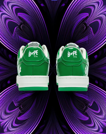 Bape sta patent leather (green and white)